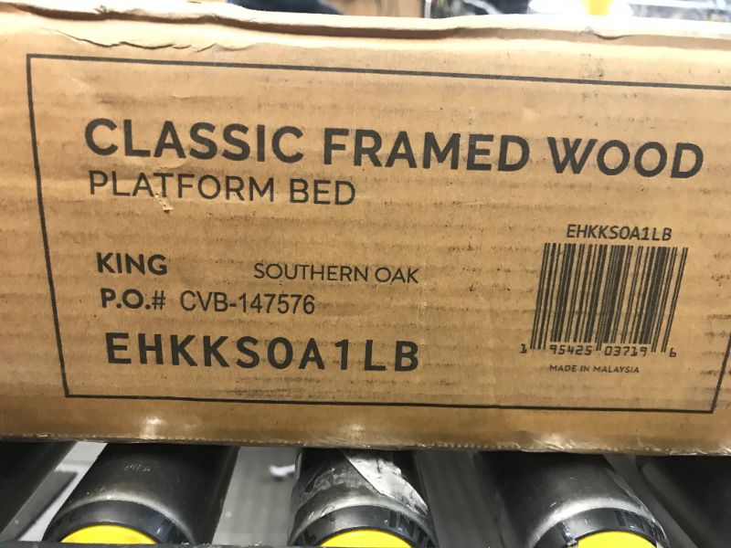 Photo 1 of Classic Wood Framed King Platform Bed EHLLS0A1LB Southern Oak
