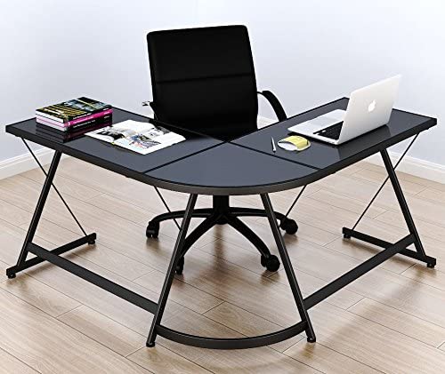 Photo 1 of SHW L-Shape Corner Desk Computer Gaming Desk Table, Black