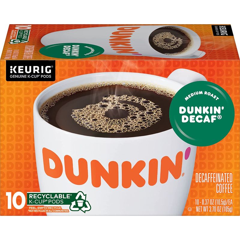 Photo 1 of 2 PACK Dunkin' Decaf Medium Roast Coffee, 10 Keurig K-Cup Pods BEST BY 26 APRIL 2022