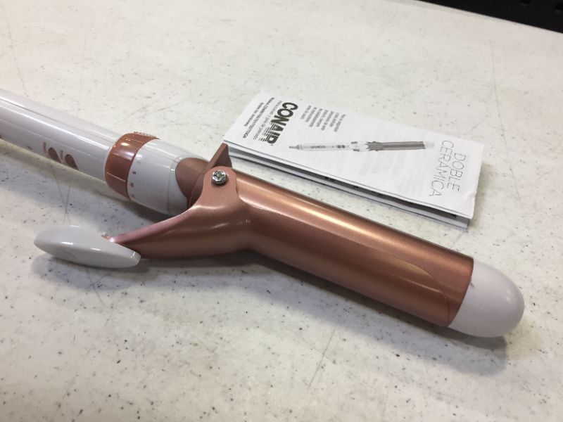 Photo 2 of Conair Double Ceramic Curling Iron; 1.25" White/Rose Gold