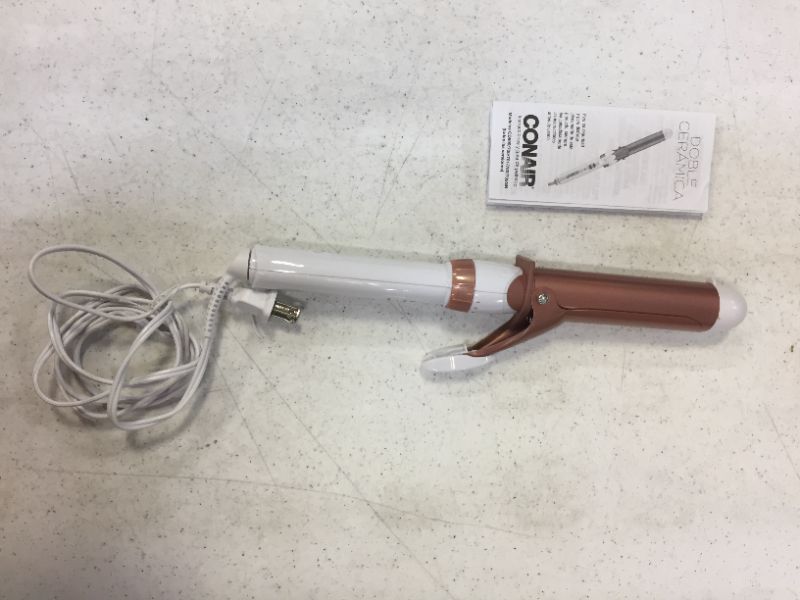 Photo 3 of Conair Double Ceramic Curling Iron; 1.25" White/Rose Gold