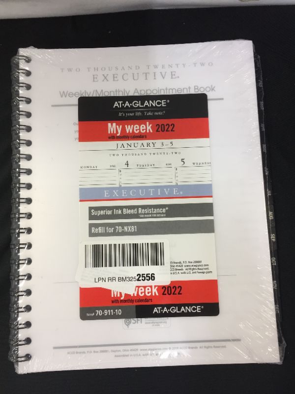 Photo 2 of 2022 Weekly & Monthly Appointment Book Refill for 70-545 by AT-A-GLANCE, 6-1/2" x 8-3/4", Executive (7090810)
