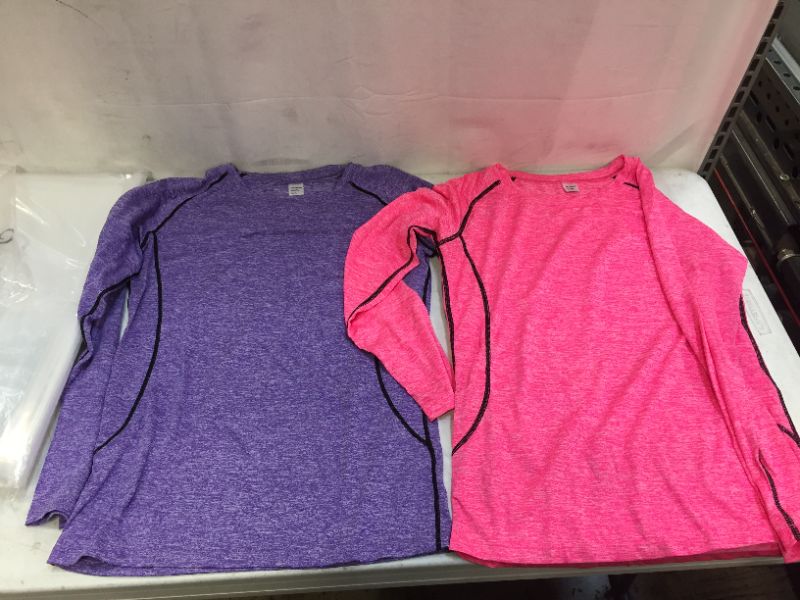 Photo 1 of 2 pack - Womens Active Wear Tops Pink & Purple LARGE