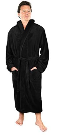 Photo 1 of NY Threads Luxurious Mens Shawl Collar Fleece Bathrobe Spa Robe
Size:S/M
Color: Grey
