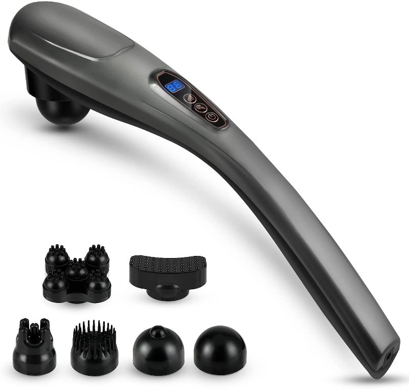 Photo 1 of MOICO Handheld Back Massager, 6 Interchangeable Nodes, 10 Speeds & 12 Modes, Cordless Massagers Handheld Deep Tissue Massager for Muscles, Neck, Shoulder, Arms, Leg, Calf, Foot, Full Body Pain Relief
