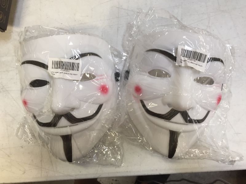 Photo 2 of 2x- V for Vendetta Mask, Anonymous Guy Fawkes Halloween Mask