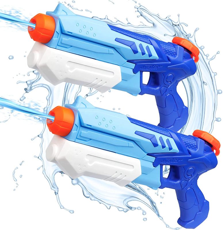 Photo 1 of D-FantiX Water Guns for Kids, 2 Pack Super Water Blaster Soaker Squirt Guns 300CC Long Range Summer Swimming Pool Beach Party Favors Water Fighting Play Toys for Kids Adults Boy Girl
