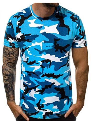Photo 1 of Aiopr Mens Camouflage Short Sleeve Shirts O Neck Camo T Shirts Gym Fitness Tees SIZE XX-LARGE
