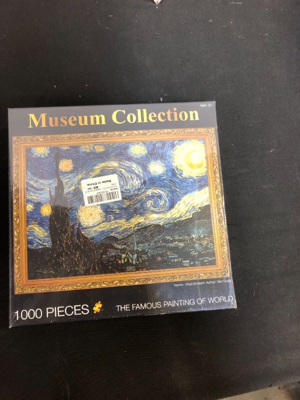 Photo 2 of 1000 Pieces Jigsaw Puzzle is Great Gift for Adults and Families, The Starry Night,Van Gogh Famous Painting Jigsaw Puzzle,Large Finished Size:27.56 x 19.69 inches
