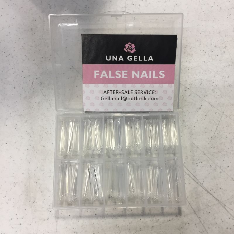 Photo 1 of 2 pack, Coffin Acrylic Nail enhancements fake nails clear 