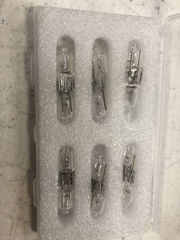 Photo 1 of G4 Light Bulbs, 12 Pack Crystal Clear Halogen Bulb 2 Pin, Jaenmsa 12 Volt 20W JC T3 Bi-pin Capsule Bulb, Dimmable 2700K Warm White, 4MM Wide 2 Prong G4 Base for Landscape Light, Desk Lamp, Chandelier
