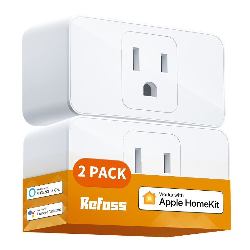 Photo 1 of 2 pack Smart Plug WiFi Outlet Work with Apple HomeKit, Siri, Alexa, Google Home, Refoss Smart Socket with Timer Function, Remote Control, No Hub Required, 15A, 2 Pack
