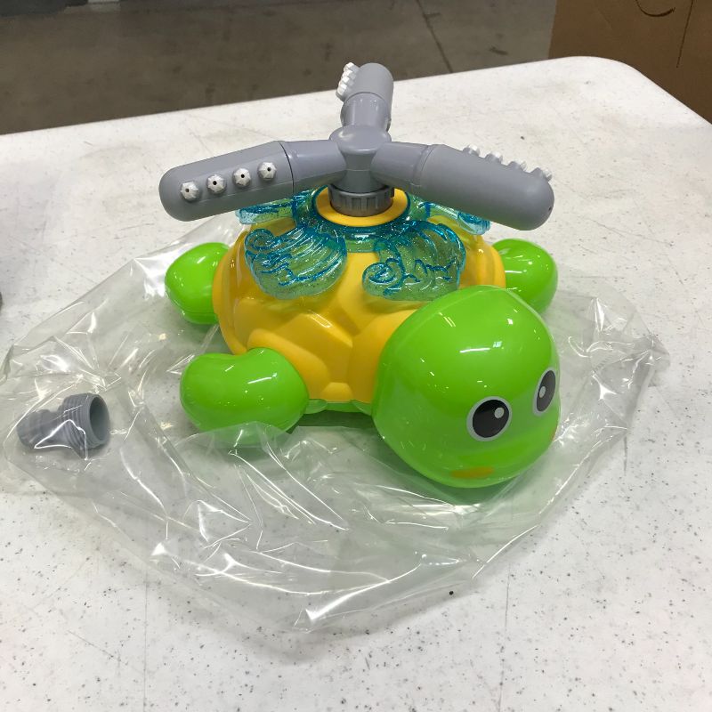 Photo 2 of Shemira Outdoor Water Spray Sprinkler for Kids and Toddlers, Backyard Spinning Turtle Sprinkler Toy, Outdoor Games Water Spray Toys, Fun Backyard Fountain Play Toys for 2 -12-Year-Old Boys & Girls