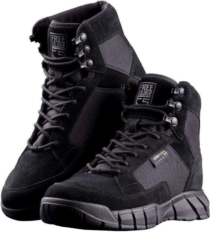 Photo 1 of FREE SOLDIER Waterproof Hiking Work Boots Men's Tactical Boots 6 Inches Lightweight Military Boots Breathable Desert Boots size 10.5