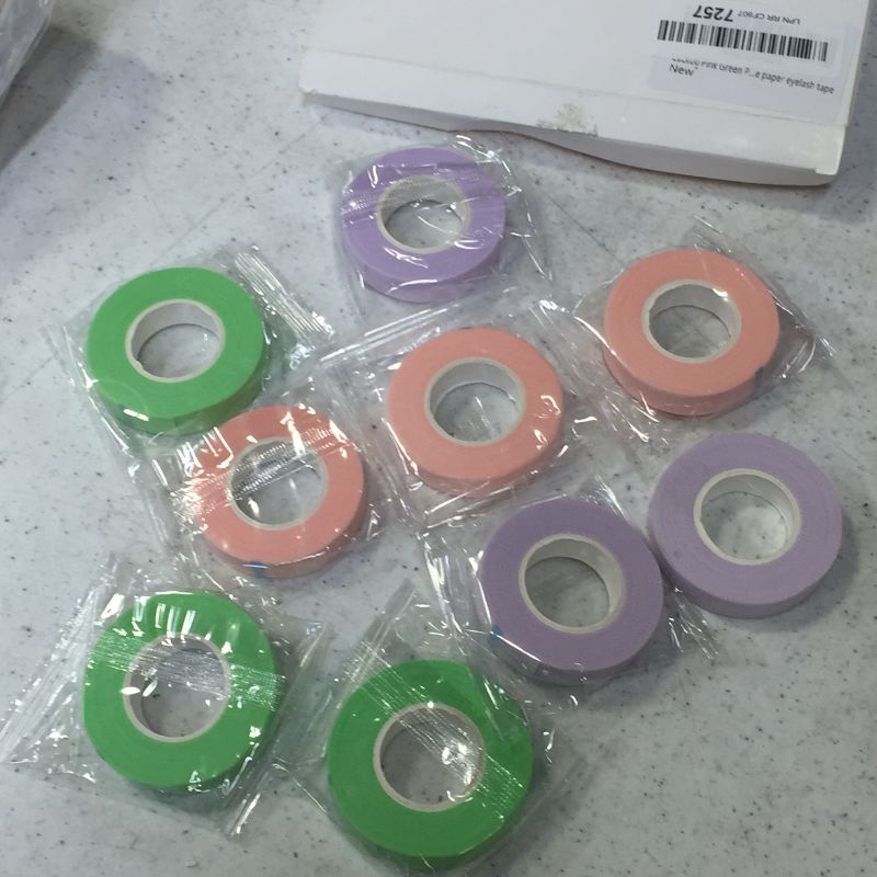 Photo 1 of 9 rolls of eyelash tape  green, pink, purple