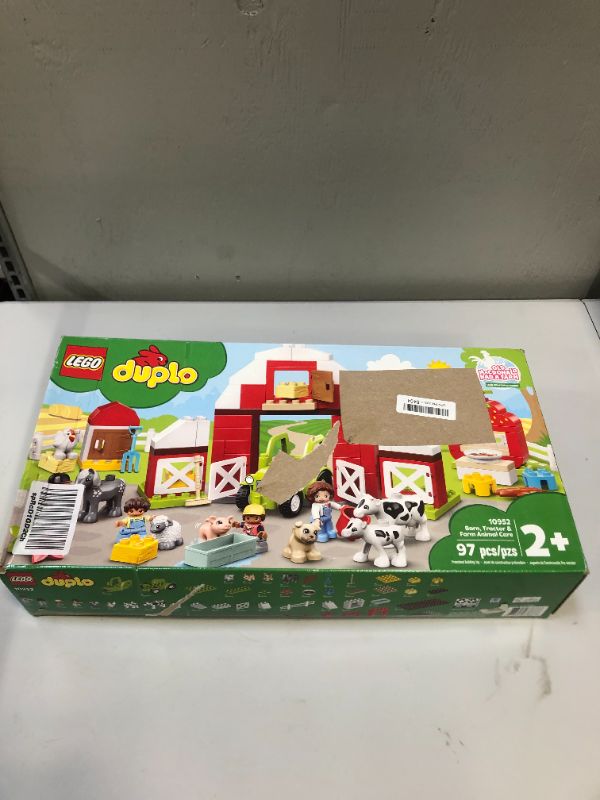 Photo 2 of LEGO DUPLO Town Barn, Tractor & Farm Animal Care 10952 Playset with People Figures and Cute Pony, Pig, Dog, Sheep, Cow, Calf, Rooster and Chicken Toys