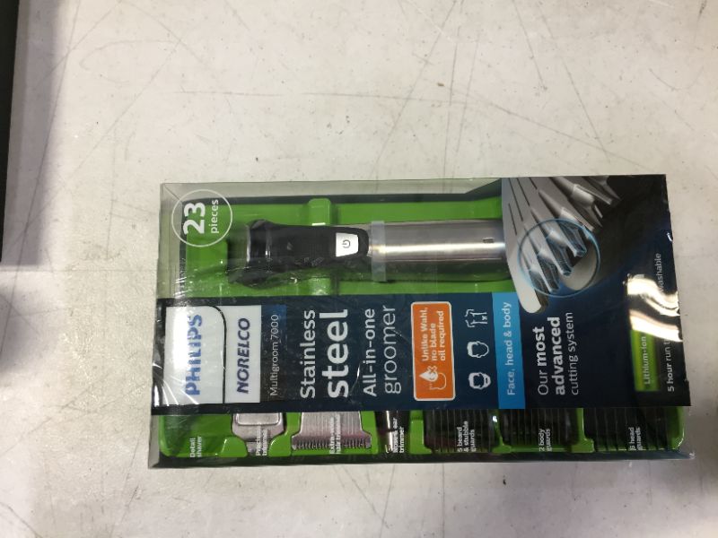 Photo 1 of Philips Norelco Multigroomer All-in-One Trimmer Series 7000, 23 Piece Mens Grooming Kit, Trimmer for Beard, Head, Body, and Face, NO BLADE OIL NEEDED, MG7750/49
