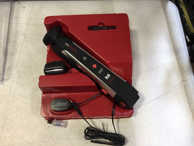 Photo 2 of MANGROOMER - ULTIMATE PRO Back Shaver with 2 Shock Absorber Flex Heads, Power Hinge, Extreme Reach Handle and Power Burst
