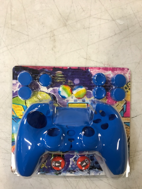 Photo 1 of Generic Blue Silicone PS4 Controller Case with Thumb Caps