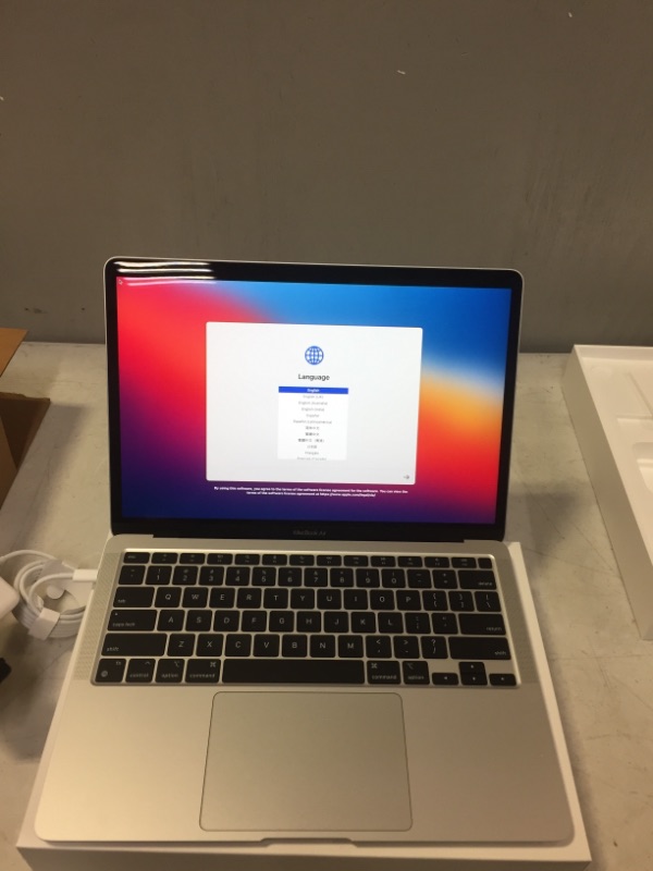 Photo 1 of 2020 Apple MacBook Air Laptop: Apple M1 Chip, 13” Retina Display, 8GB RAM, 512GB SSD Storage, Backlit Keyboard, FaceTime HD Camera, Touch ID. Works with iPhone/iPad; Silver
