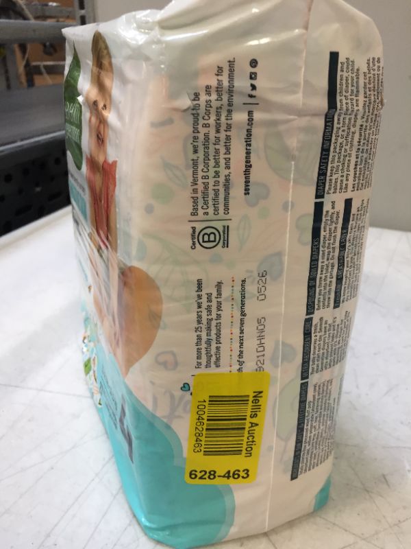 Photo 2 of Seventh Generation Free & Clear Baby Diapers with Animal Prints Size 4, 22-37 lbs, 27 count
