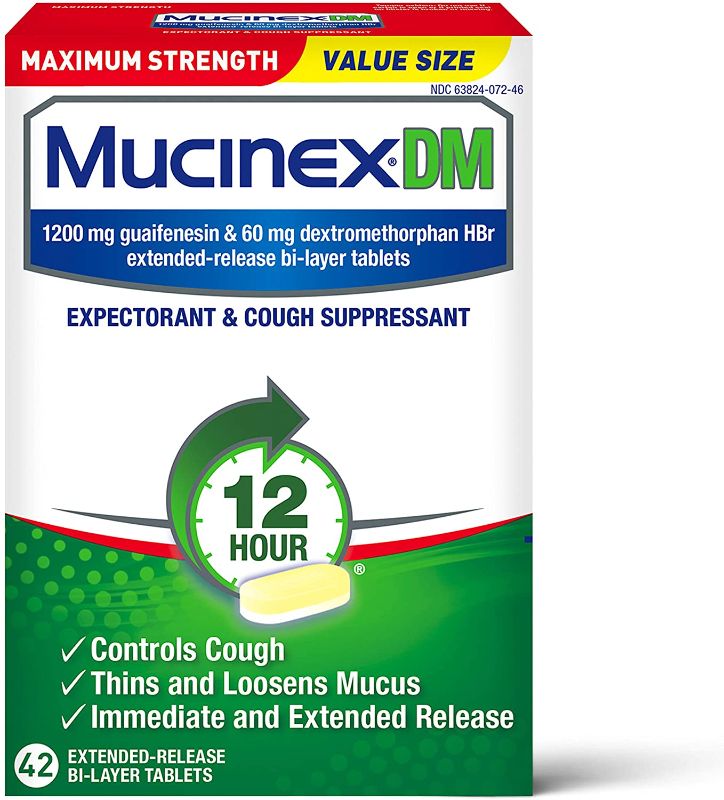 Photo 1 of ,Mucinex DM Maximum Strength 12 HourTablets 42ct EXP 08/2024