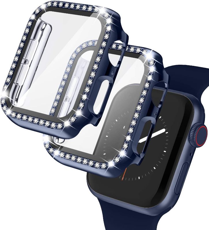 Photo 1 of 2 Pack Apple Watch Case with Tempered Glass Screen Protector for Apple Watch 38mm, 4 in total 