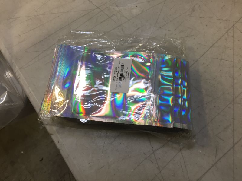 Photo 2 of 100 Pieces Storage Bags Holographic Packaging Bags Storage Bag for Food Storage (Holographic Color, 3 x 4 Inches)
