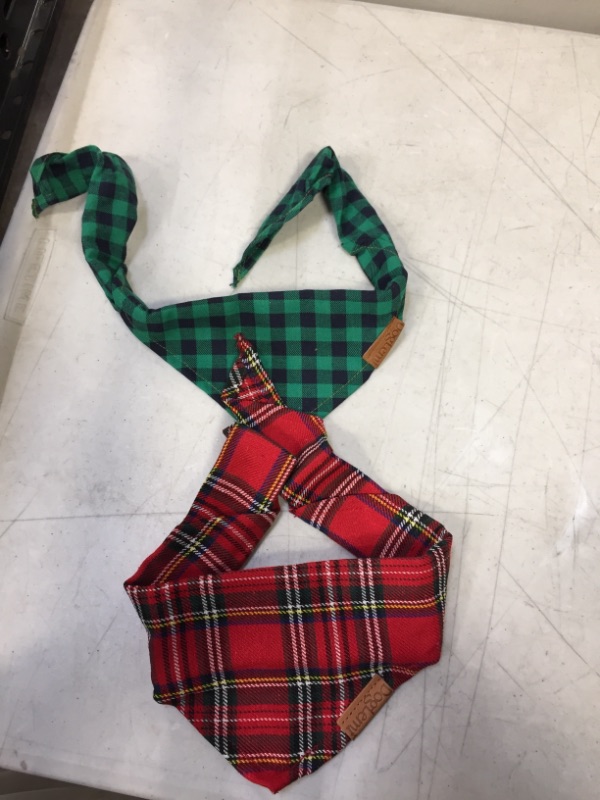 Photo 1 of KOESON PLAID DOG BANDANA 2 PCK RED/GREEN
SIZE LARGE