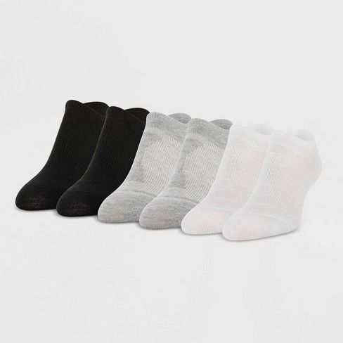 Photo 1 of All Pro Women's Perfect Heel Forming Fit 6pk Liner Athletic Socks - White/Gray/Black 4-10
