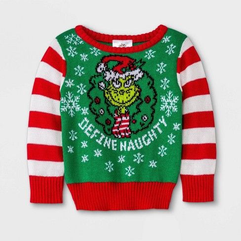Photo 1 of  BABY The Grinch 'Define Naughty' Sweater - Green SIZE NB
