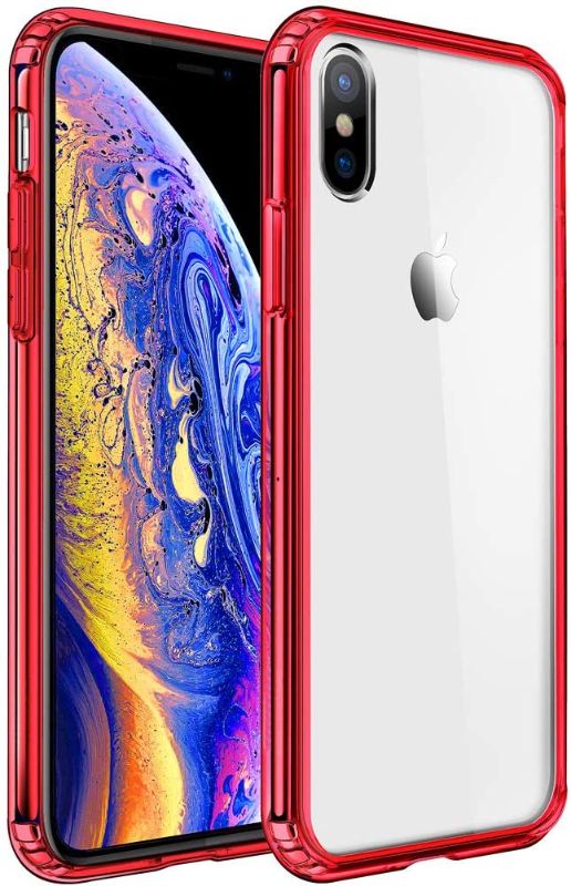 Photo 1 of 
Mkeke Compatible with iPhone Xs Case,iPhone X Case,Clear Anti-Scratch Shock Absorption Cover Case iPhone Xs/X (Red) 2PK
