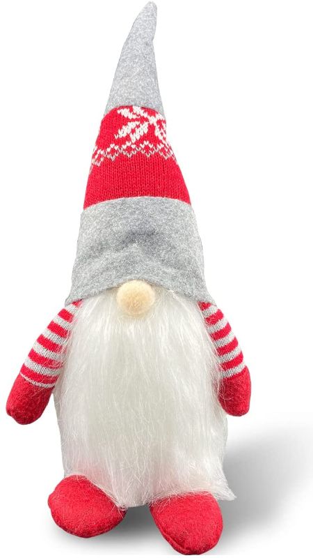 Photo 1 of Christmas Gnomes Plush 14 Inch?Swedish Gnomes Christmas Decorations Indoor?Christmas Thanks Giving Day Gifts for Women Kids?Red and Grey
