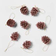 Photo 1 of 8ct Glitter Pinecone Christmas Ornament Set - Wondershop 4 count color purple 