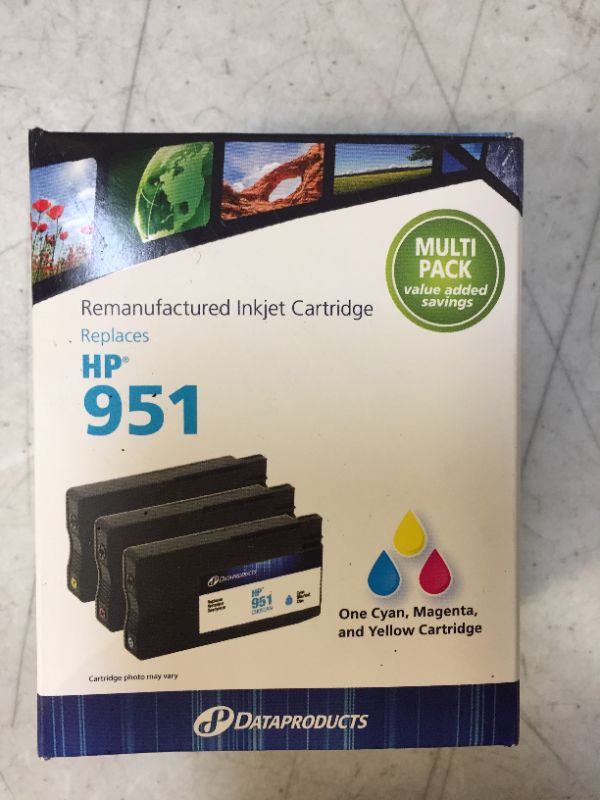 Photo 2 of Remanufactured Cyan/Magenta/Yellow 3-Pack Standard Ink Cartridges - Compatible with HP 951 Ink Series - Dataproducts
