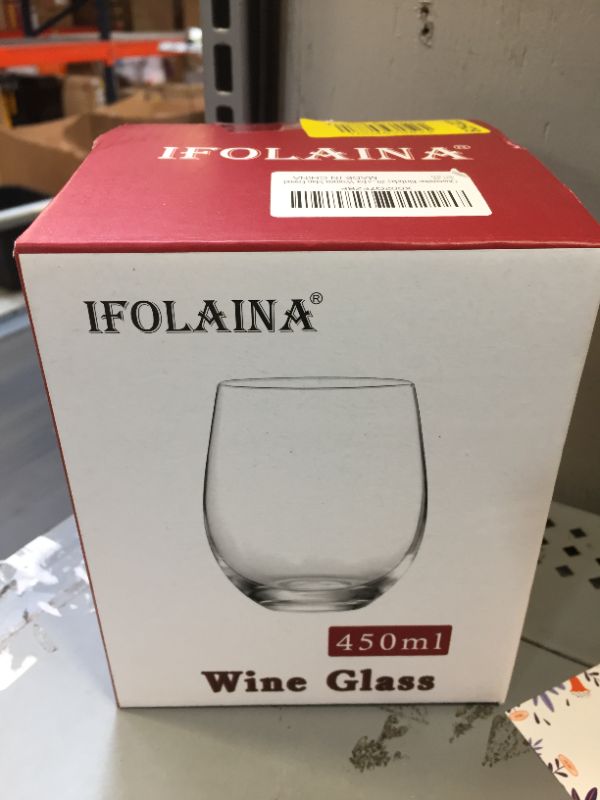 Photo 1 of 450ml Wine Glass by IFOLAINA -has a message on the glass 