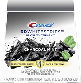 Photo 1 of Crest 3D Whitestrips Charcoal Mint, Teeth Whitening Kit, 28 Individual Strips (14 Treatments)