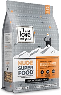 Photo 1 of "I and love and you" Nude Superfood Dry Cat Food - Grain Free Limited Ingredient Kibble with Prebiotics & Probiotics & Digestive Enzymes (Variety of Flavors)
5 Pound (Pack of 1) DEC 2021