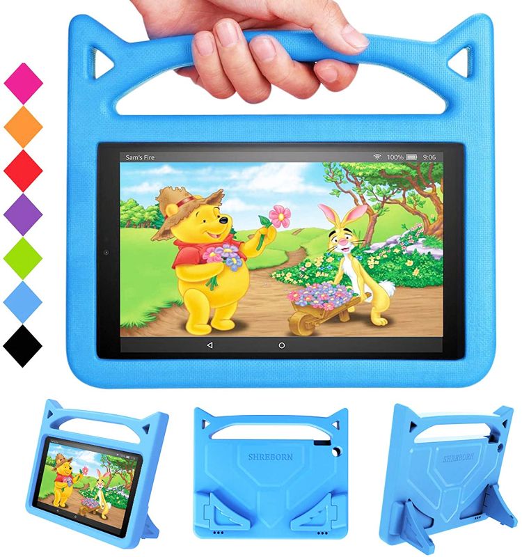 Photo 1 of Fire HD 10 Tablet Case 2019 (Previous Model)-SHREBORN Shockproof Kid-Proof Cover with Stand Kids Case for Amazon Fire HD 10 Tablet(2019/2017/2015 Release