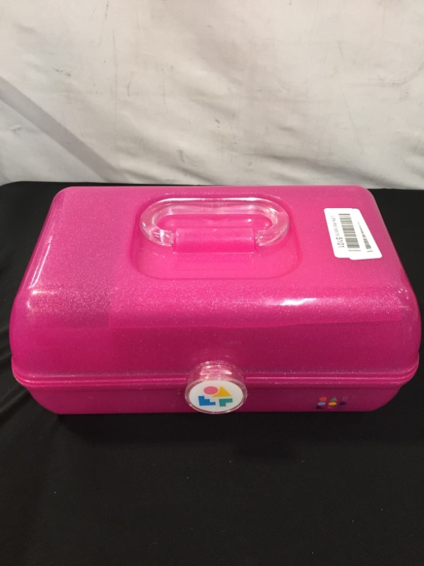 Photo 1 of Caboodles On-The-Go Girl Hot Pink Sparkle Jellies Vintage Case, (MAJOR SCARTCHES AND STICKERS ON ITEM)