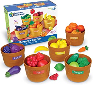 Photo 1 of Learning Resources Farmer's Market Color Sorting Set, Homeschool, Play Food for Kids, Fruits and Vegetables Toy,  (MISSING ITEMS AND STICKERS)