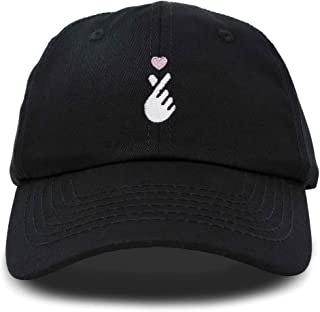 Photo 1 of Kpop Korean Love Snap Finger Hand Heart Hat Son Hatu Womens Embroidered Baseball Cap