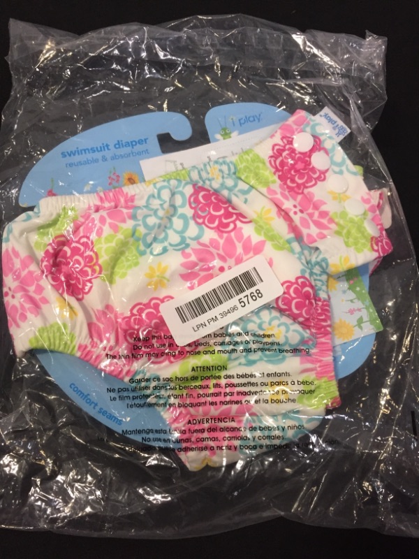 Photo 1 of i play. by green sprouts Girls' Ruffle Snap Reusable Absorbent Swimsuit Diaper SIZE 24 MONTHS