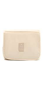 Photo 1 of SOLOAD HANGING TOILETRY BAG TRAVEL MAKEUP ORGANIZER BEIGE