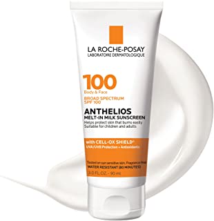 Photo 1 of La Roche-Posay Anthelios Melt-in Milk Body & Face Sunscreen Lotion Broad Spectrum SPF 100, Oxybenzone & Octinoxate Free, Sunscreen for Kids, Adults & Sun Sensitive Skin, Unscented, 3 Fl oz