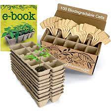 Photo 1 of BLOOMING LIFE SEEDLING STARTER TRAY SET 100 CELLS 10 GERMINATION TRAYS x 10 BIDEGRADABLE POTS FOR SEEDLINGS