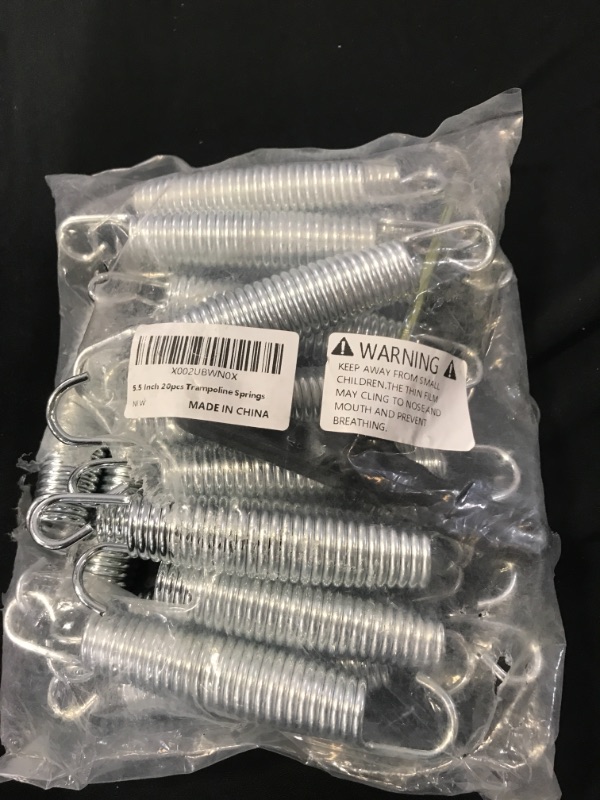 Photo 1 of 5.5 INCH 20 PIECE TRAMPOLINE SPRINGS  (MAJOR DAMAGES TO PACKAGING)