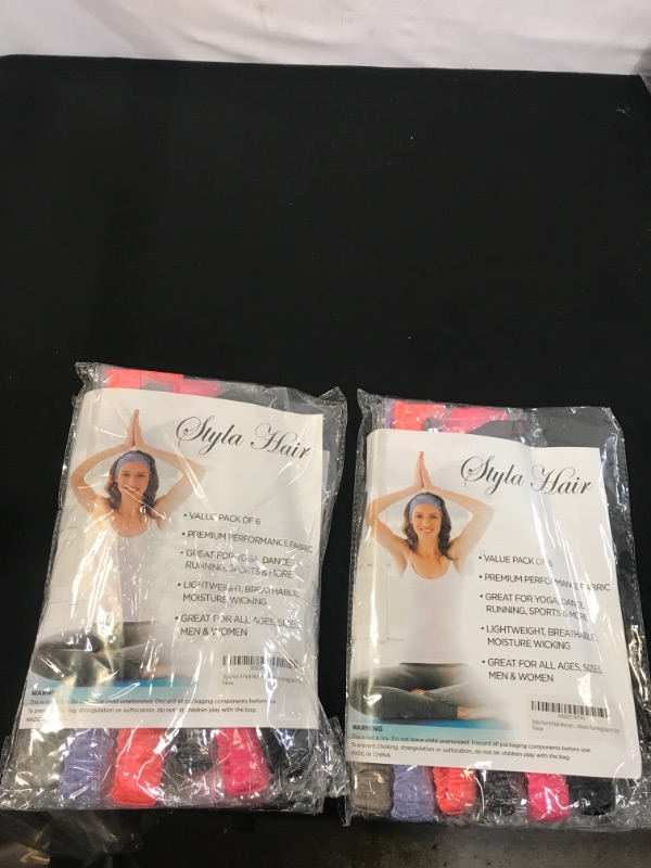 Photo 2 of STYLA HAIR 6 PACK WOMEN'S YOGA SPORT ATHLETIC HEADBAND 2 PACKS