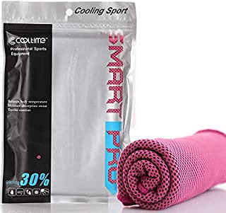 Photo 1 of Cooling Towel, Ice Towel, Microfiber Towel, Soft Breathable Chilly Towel for Yoga Sport Gym Workout Camping Fitness 2 PACK PURPLE AND PINK