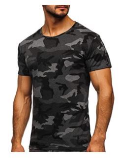 Photo 1 of Mens Camouflage Short Sleeve Athletic Shirts Tees Fitness Military Crewneck Vintage Camo T-Shirts size small
